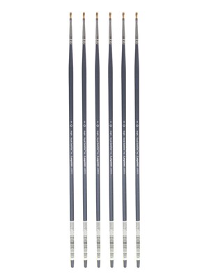 Royal and Langnickel Sabletek Brushes, Long Handle 0 Bright L95510, Pack of 6 (PK6-L95510-0)
