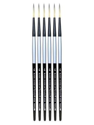 Dynasty Black Silver Long Liner Short Handle 4, 6/Pack (PK6-32820)