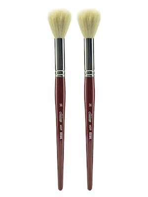 Silver Brush White Round/Oval Mop Brushes, 14 Round mop, Pack of 2 (PK2-5518S-14)
