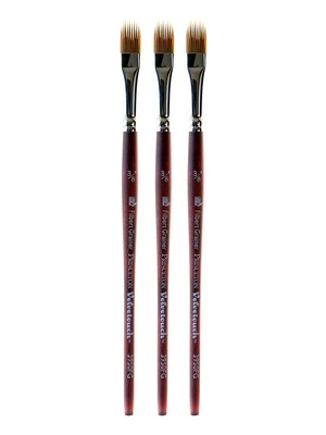 Princeton Velvetouch Mixed Media Brushes, 037 Filbert grainer, Pack of 3 (PK3-3950FG-037)