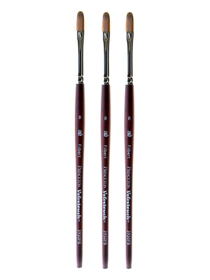 Princeton Velvetouch Mixed Media Brushes, 8 Filbert, Pack of 3 (PK3-3950FB-8)
