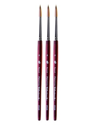 Princeton Velvetouch Mixed Media Brushes 8 round [Pack of 3] (PK3-3950R-8)