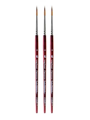 Princeton Velvetouch Mixed Media Brushes 4 long round [Pack of 3] (PK3-3950LR-4)