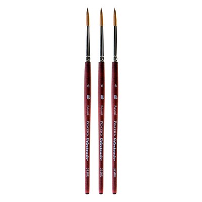 Princeton Velvetouch Mixed Media Brushes 6 round [Pack of 3] (PK3-3950R-6)
