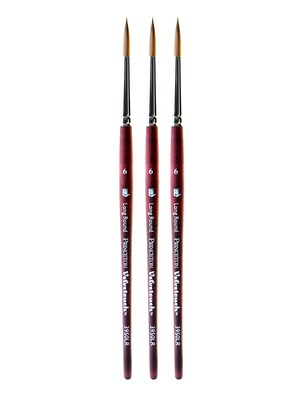 Princeton Velvetouch Mixed Media Brushes 6 long round [Pack of 3] (PK3-3950LR-6)