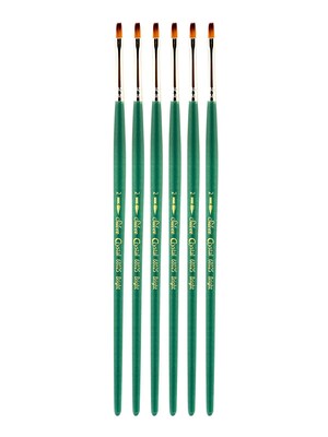Silver Brush Crystal Series Brushes, 2 Bright 6802S, Pack of 6 (PK6-6802S-2)