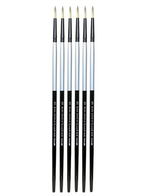 Dynasty Black Silver Round Long Handle 16, Pack of 6 (PK6-32859)