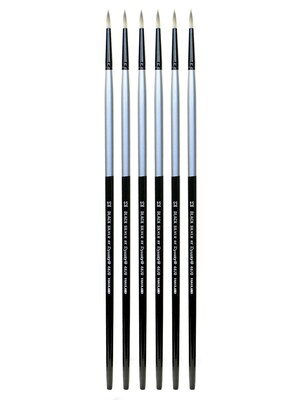Dynasty Black Silver Round Long Handle 12, 6/Pack (PK6-32858)