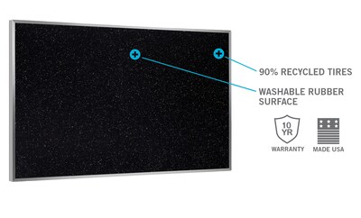 Ghent 3' H x 4' W Recycled Bulletin Board with Aluminum Frame, Black (ATR34-BK)