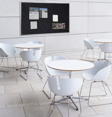 Ghent 3' H x 4' W Recycled Bulletin Board with Aluminum Frame, Black (ATR34-BK)