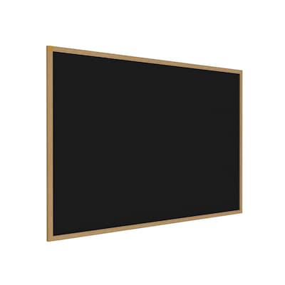 Ghent 4 H x 12 W Recycled Bulletin Board with Oak Finish Frame, Black (WTR412-BK)