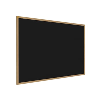 Ghent 3 H x 4 W Recycled Bulletin Board with Oak Finish Frame, Black (WTR34-BK)