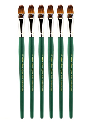 Silver Brush Crystal Series Brushes, 1/2 in. Filbert Grass Comb 6828S, Pack of 6 (PK6-6828S-1/2 in)
