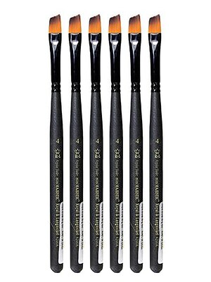 Royal and Langnickel Series 4200 Mini-Majestic Brushes 12/0 angular shader [Pack of 6] (PK6-R4200A-12/0)