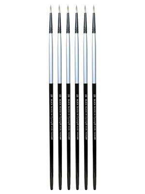 Dynasty Black Silver Round Long Handle 10, Pack of 6 (PK6-32857)
