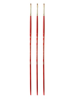 Princeton Series 4000 Heritage Best Synthetic Sable Brushes size 2 long handle bright [Pack of 3] (PK3-4000B-2)