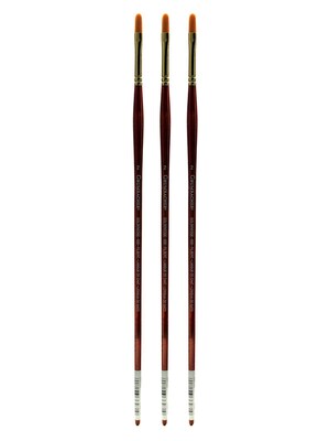 Grumbacher Goldenedge Oil and Acrylic Brushes, 2 Filbert, Pack of 3 (PK3-630T2G)