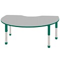ECR4Kids Thermo-Fused Adjustable 72 x 48 Kidney Laminate Activity Table Grey/Green (ELR-14204-GYGNGNCH)