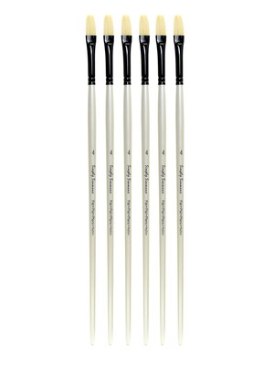 Robert Simmons Simply Simmons Long Handle Brushes 4 bristle flat [Pack of 6] (PK6-255144004)