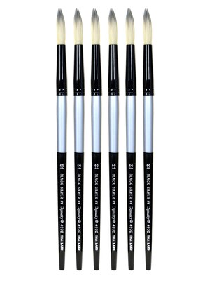 Dynasty Black Silver Round Short Handle 12, 6/Pack (PK6-32828)