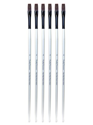 Robert Simmons Simply Simmons Extra Firm Filament Flat Long Handle 4, Pack of 6 (PK6-255344004)