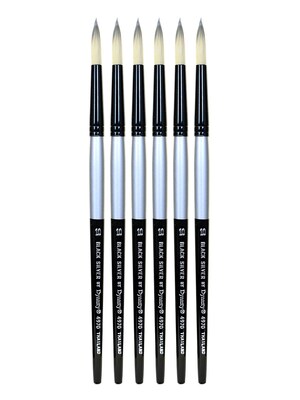 Dynasty Black Silver Round Short Handle 10, 6/Pack (PK6-32827)
