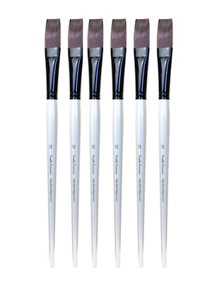 Robert Simmons Simply Simmons Extra Firm Filament Flat Long Handle 12, Pack of 6 (PK6-255344012)