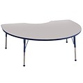 ECR4Kids Thermo-Fused Adjustable Ball 72 x 48 Kidney Laminate Activity Table Grey/Navy (ELR-14204-GYNVNVSB)
