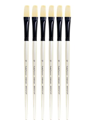 Robert Simmons Simply Simmons Long Handle Brushes 10 bristle flat [Pack of 6] (PK6-255144010)