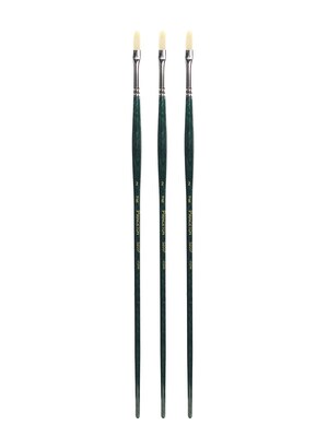 Princeton Series 5200 Ashely Better Interlocked Bristle Long Handle Brushes 2 flat [Pack of 3] (PK3-5200F-2)