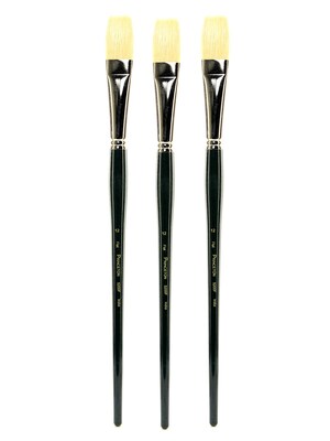 Princeton Series 5200 Ashely Better Interlocked Bristle Long Handle Brushes 12 flat [Pack of 3] (PK3-5200F-12)