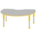 ECR4Kids Thermo-Fused Adjustable 72 x 48 Kidney Laminate Activity Table Grey/Yellow (ELR-14204-GYYEYECH)