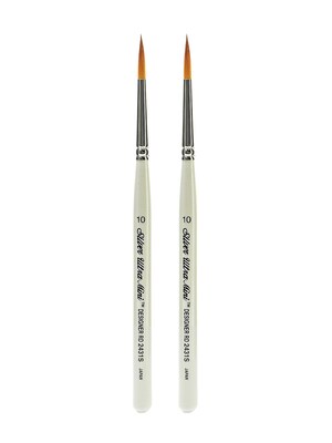 Silver Brush Ultra Mini Series Golden Taklon Brushes 10 designer round [Pack of 2] (PK2-2431S-10)