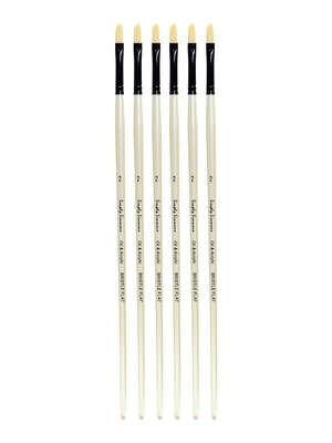 Robert Simmons Simply Simmons Long Handle Brushes, 2 Bristle Flat, Pack of 6 (PK6-255144002)