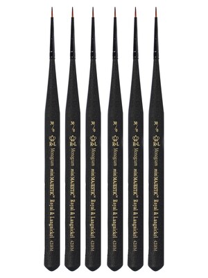 Royal and Langnickel Series 4200 Mini-Majestic Brushes 30/0 monogram [Pack of 6] (PK6-R4200M-30/0)