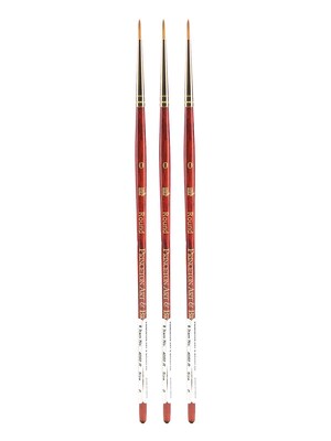 Princeton Series 4050 Heritage Best Synthetic Sable Brushes 0 short handle round [Pack of 3] (PK3-4050R-0)