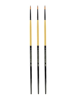 Dynasty Black Gold Series Long Handled Synthetic Brushes 1 round 1526R, 3/Pack (PK3-12140)