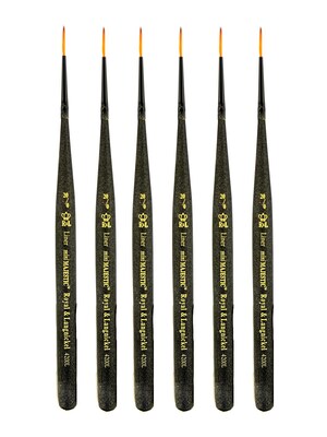 Royal and Langnickel Series 4200 Mini-Majestic Brushes 20/0 liner [Pack of 6] (PK6-R4200L-20/0)