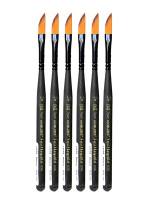Royal and Langnickel Series 4200 Mini-Majestic Brushes, 1/4 in. Dagger, Pack of 6 (PK6-R4200G-1/4)