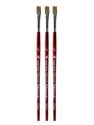 Princeton Velvetouch Mixed Media Brushes 025 angular shader [Pack of 3] (PK3-3950AS-025)