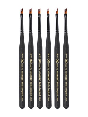 Royal and Langnickel Series 4200 Mini-Majestic Brushes 10/0 angular shader [Pack of 6] (PK6-R4200AW-10/0)