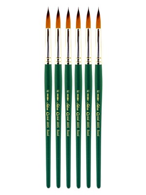 Silver Brush Crystal Series Brushes, 10 Round 6800S, Pack of 6 (PK6-6800S-10)