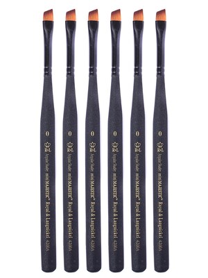 Royal and Langnickel Series 4200 Mini-Majestic Brushes 0 angular shader [Pack of 6] (PK6-R4200A-0)