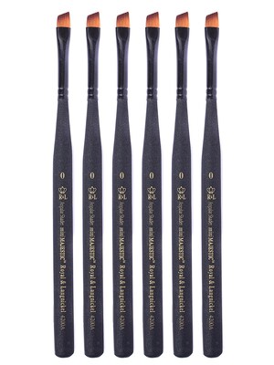 Royal and Langnickel Series 4200 Mini-Majestic Brushes 0 angular shader [Pack of 6] (PK6-R4200A-0)