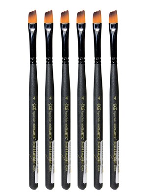 Royal and Langnickel Series 4200 Mini-Majestic Brushes 4 angular shader [Pack of 6] (PK6-R4200A-4)