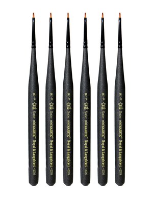 Royal and Langnickel Series 4200 Mini-Majestic Brushes, 10/0 Shader, Pack of 6 (PK6-R4200S-10/0)
