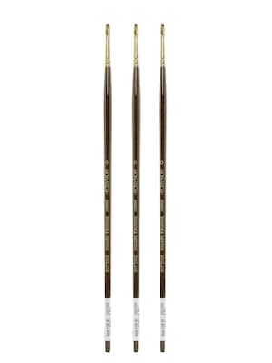 Winsor and Newton Monarch Brushes 0 flat/bright long handle [Pack of 3] (PK3-5501000)