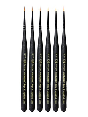 Royal and Langnickel Series 4200 Mini-Majestic Brushes 20/0 monogram [Pack of 6] (PK6-R4200M-20/0)