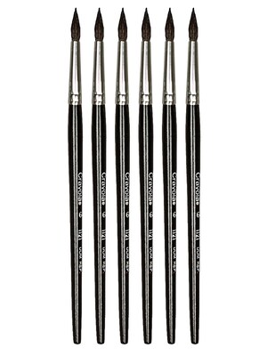 Crayola Series 1121 Short Handled Round Camel Hair Brushes 6 [Pack of 6] (PK6-05-1121-006)