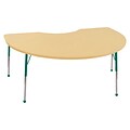 ECR4Kids Thermo-Fused Adjustable Ball 72 x 48 Kidney Laminate Activity Table Maple/Maple/Green (ELR-14204-MPMPGNSB)